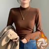 H56 Semi-turtleneck Wool Sweater Women's Season Integrated Fleece Thickened Slim Body Warm