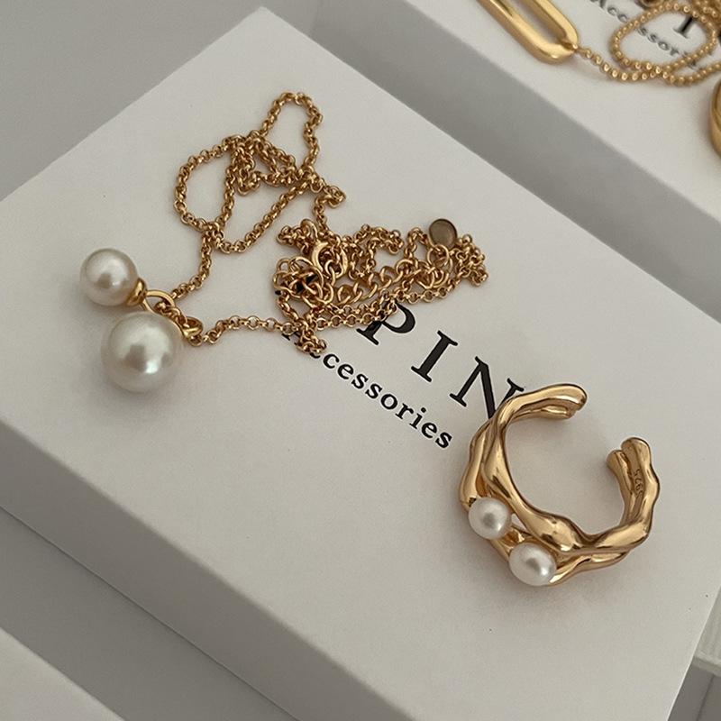 Adjustable Open Elegant Ring With Double Layer Freshwater Pearls For Womens Fashion