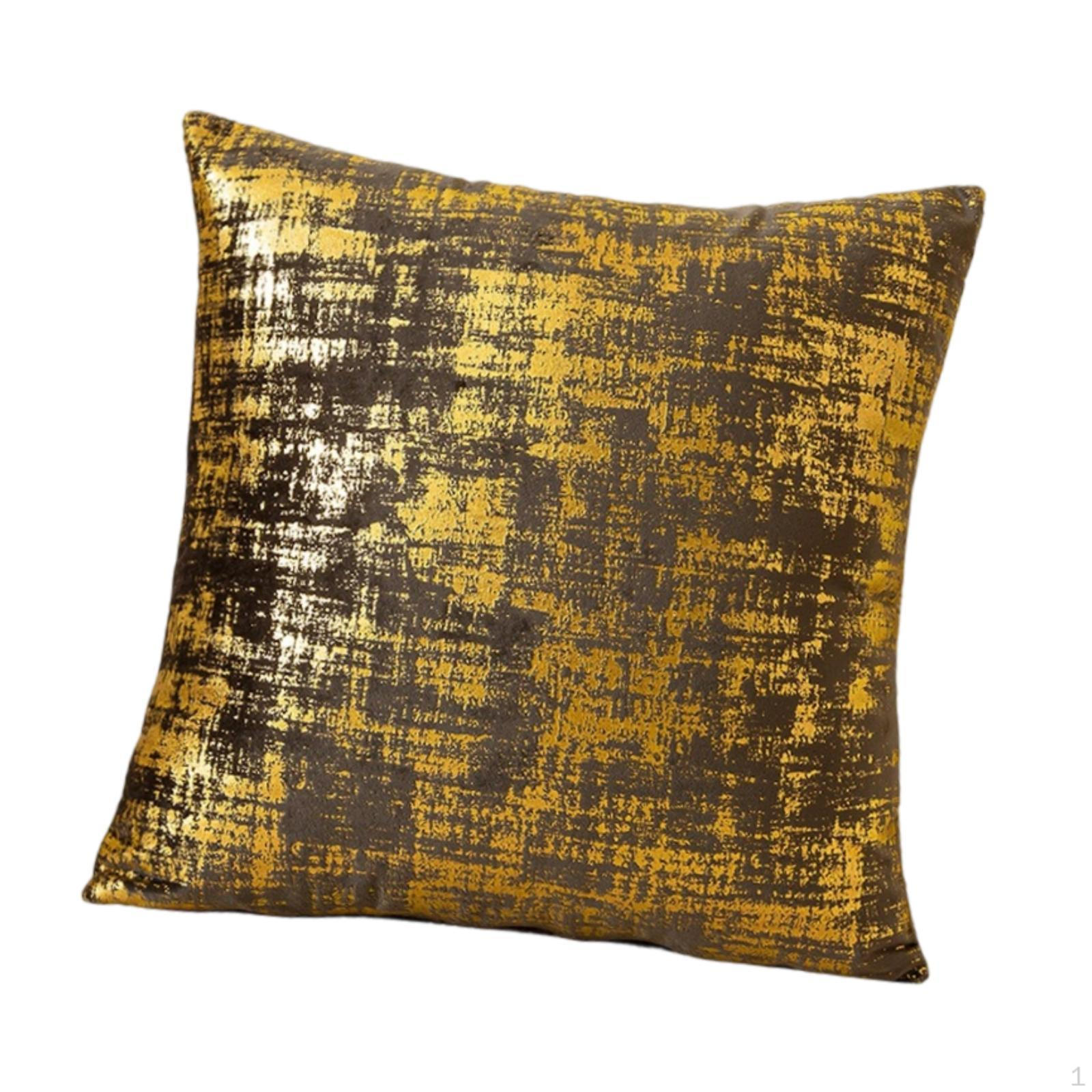 

Throw Pillow Cover 17x17 inch Washable Cushion Luxury for Hotel Farmhouse Sofa Office Coffee Gold
