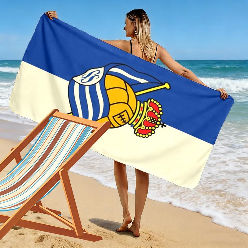 Asciugamano da Spiaggia Stampa Real Sociedad, Asciugamano Grande Morbido Asciugatura Rapida per Spiaggia Campeggio Nuoto