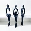 3pcs 3Pcs Abstract Figurine Minimalist Sitting Sculpture Abstract Hollow Figurine  Shelf