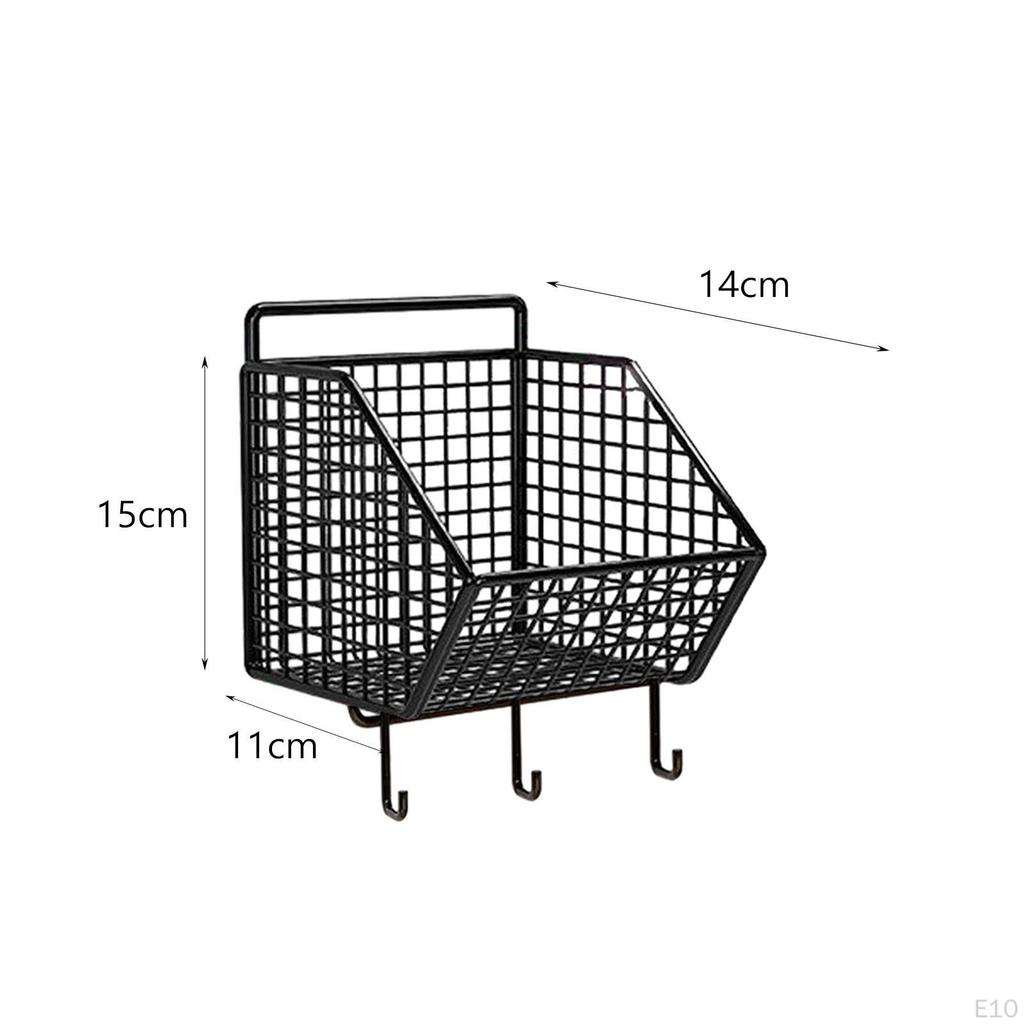 Garlic Ginger Storage Basket for Household Restaurant Farmhouse Black 2 Grids