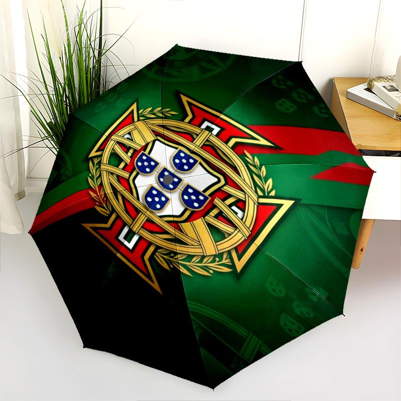 Portuguese Heritage Emblem Folding Umbrella Portable Travel Printing Travel Light