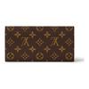 Louis Vuitton Emilie Buchstabenlogo Print Druckknopfverschluss Canvas Patchwork Lederbesatz Geldbörse Damen rosarot