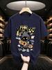 Unisexs Solid Color Pure Cotton Tshirt With Bear Print Casual Crew Neck Short Sleeve Hiphop Street Style Top