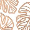 3 Pieces Palm Leaves Wood Art for Living Room And Garden