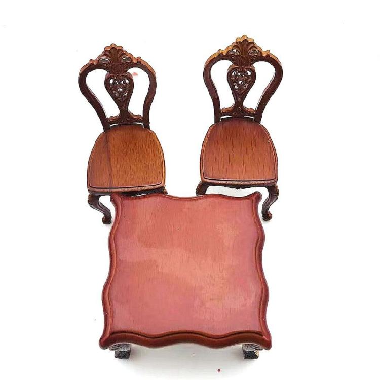 Vintage Styles Miniature Wood Chair Model Figurine 1/12 Scale For Dollhouses Furniture And Creative Gift Supply