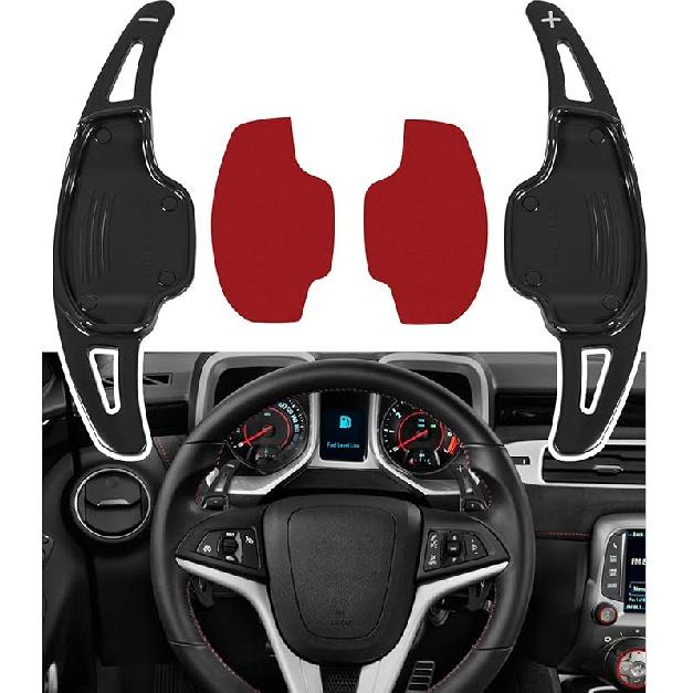 Black Aluminum Steering Paddle Shifter Extension Cover Trim Interior Accessories For Chevy Chevrolet Camaro 2012 2013 2014 2015
