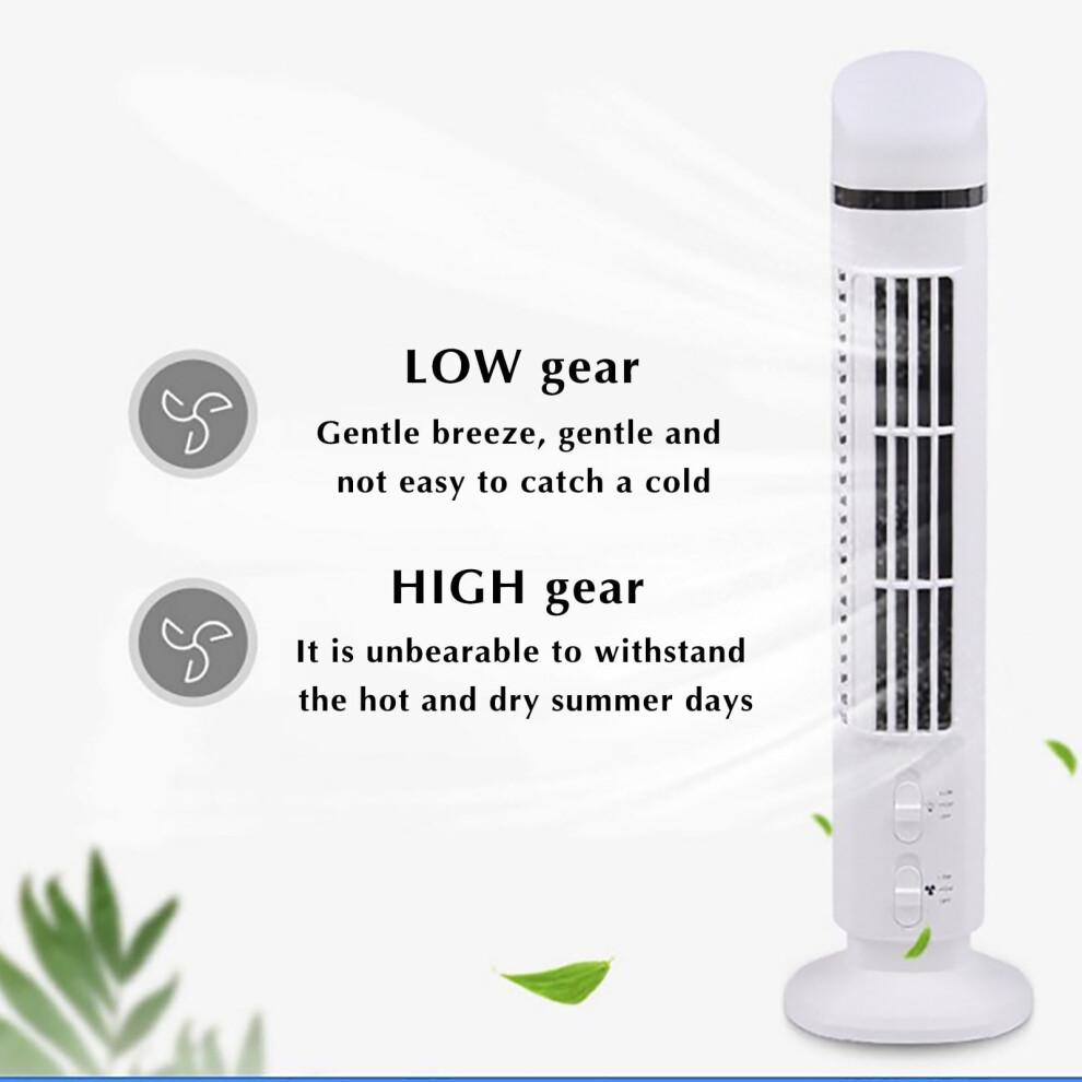 YANHAIGONG Oszillierender Turmventilator, USB Mini Blattloser Schreibtischventilator mit Licht, Tragbarer Leiser Standventilator