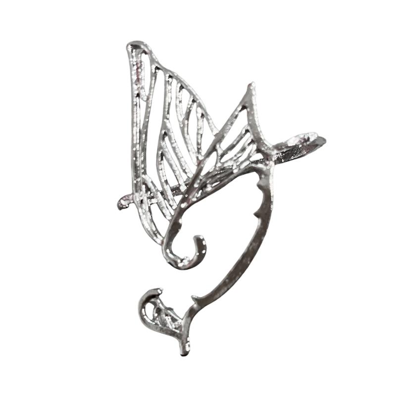 Mode Punk Schmetterling Elf Ohrklemme Luxuriös Ohne Ohrloch Ohrknochenklemme Metallflügel Ohr Manschette Piercing Ohrringe Für Frauen Schmuck