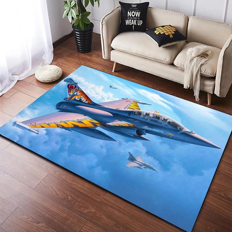 Rafale Fighter Jet Non-Slip Carpet Mat for Kitchen Entrance Bedroom Living Room Bathroom Floor Rug Decor
