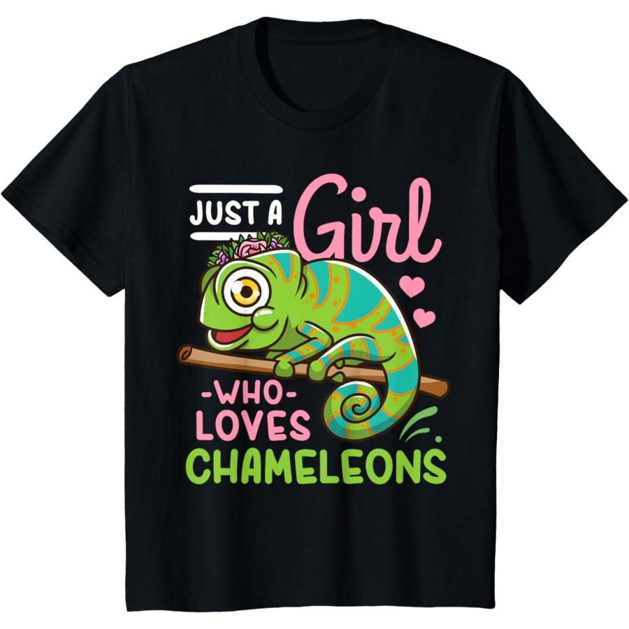 Kids Chameleon Just A Girl Who Loves Chameleons T-Shirt(1) S