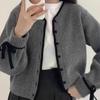 Autumn New Sweet Bow Long Sleeve Casual Sweater Coat Women Winter Solid V Neck Knitted Cardigan Sweaters Women Elegant Slim Knitwear Cardigans 25232