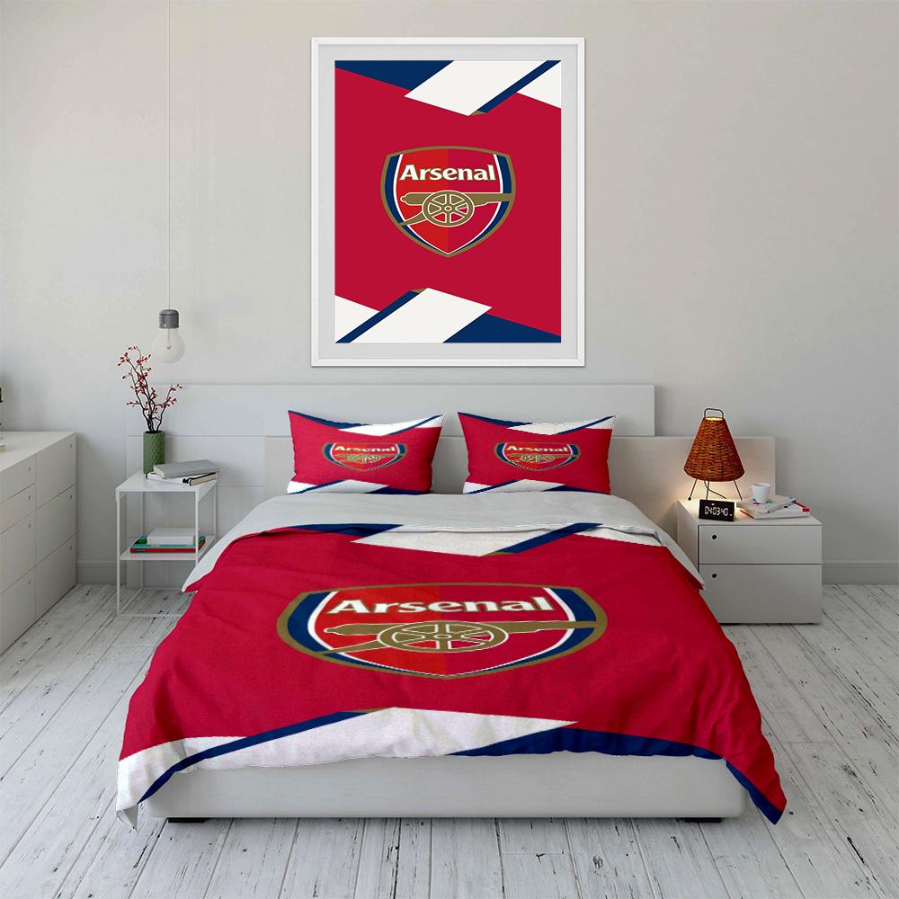 Arsenal Logo Bedding Set Bedding Set (1 Duvet Cover, 2 Pillowcases, Duvet Not Included)