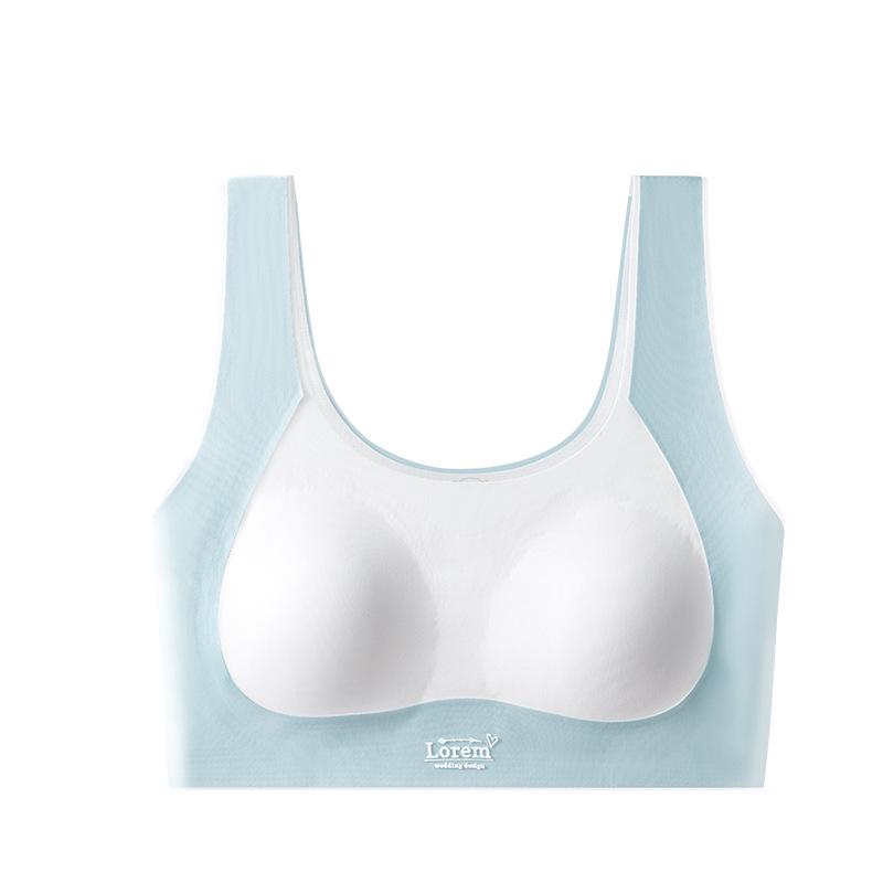 Nahtloser Ice-Silk-Bügelloser BH für Mädchen in der Mittel- und Oberstufe - Sport-Stoßfester BH