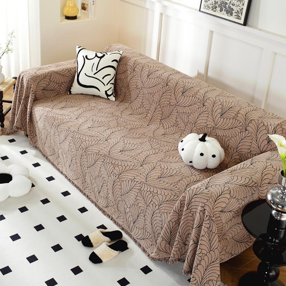 Chenille Sofa Cover Simple Elegant One Piece Couch Slipcover All Season Universal Full Coverage Sofa Protector