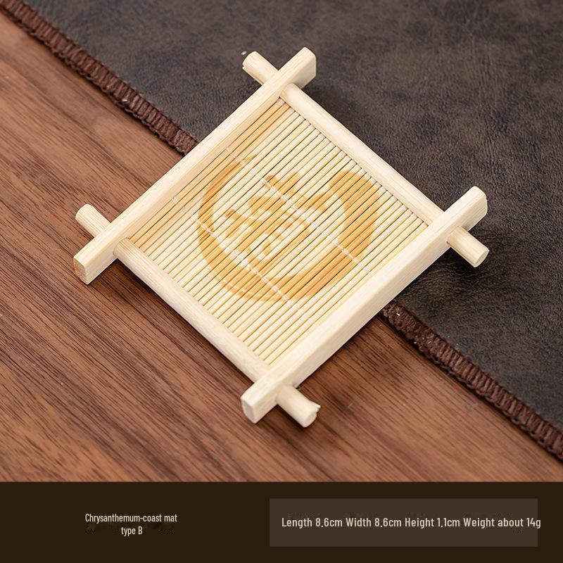 Bamboo Coaster & Decorative Tea Cup Tray