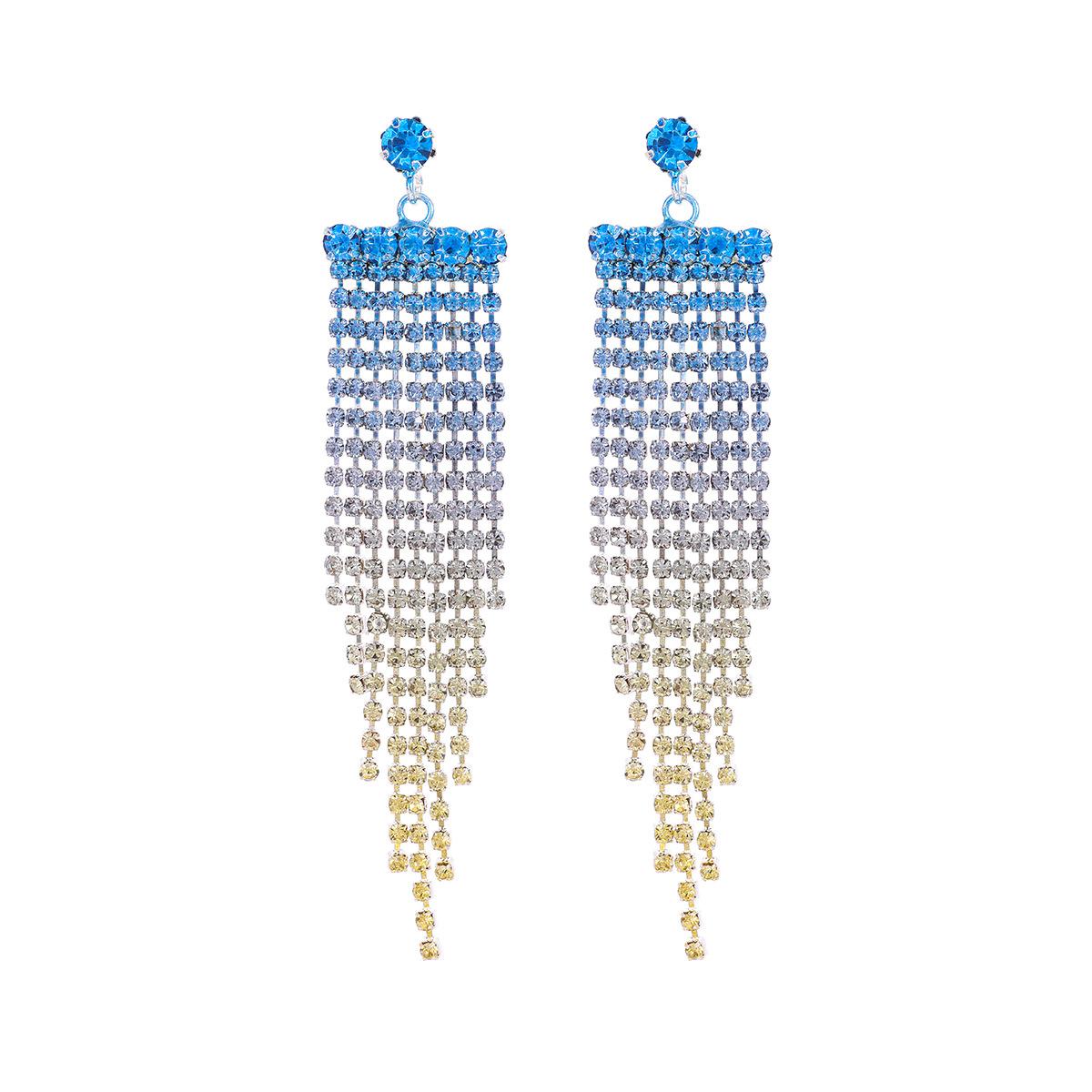 

Модные высококлассные супер блестящие серьги с длинной бахромой, полностью усыпанные бриллиантами