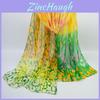 Luxurious Silk Soft Chiffon Shawl Wrap Scarve With Timeless Floral Design For Women