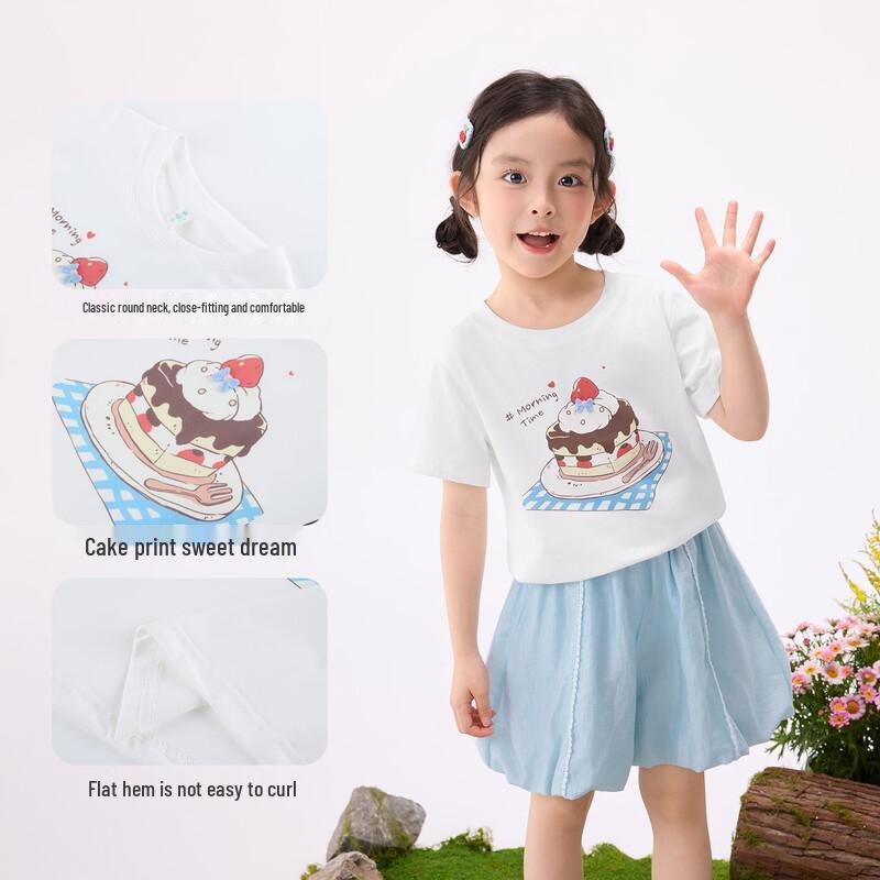 Toddler Girl's Cake Print Short Sleeve T-shirt