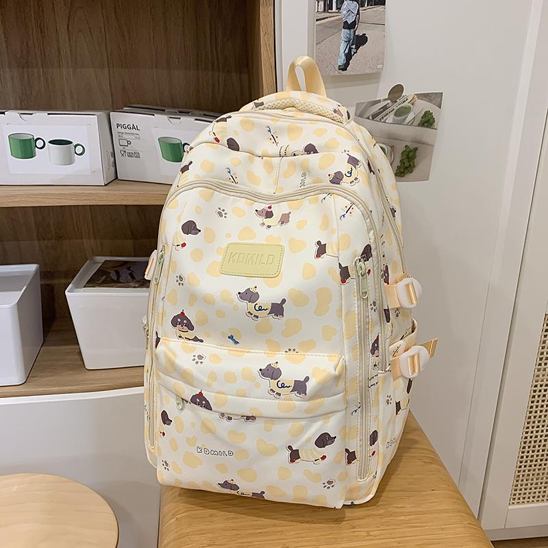 College Style Backpack Puppy Pattern Schoolbag Junior High School Student Book Bag