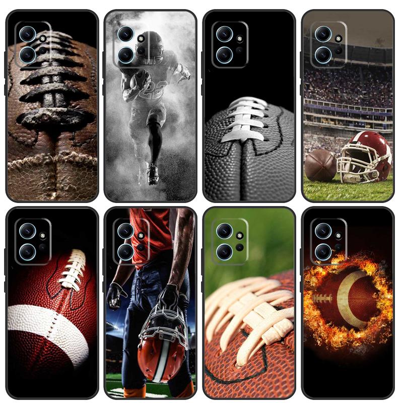 American Football Sport Case For Xiaomi Redmi Note 11 10 9 8 12 Pro 10S 11S 12S Cover For Redmi 12 9C 10C 12C 13C