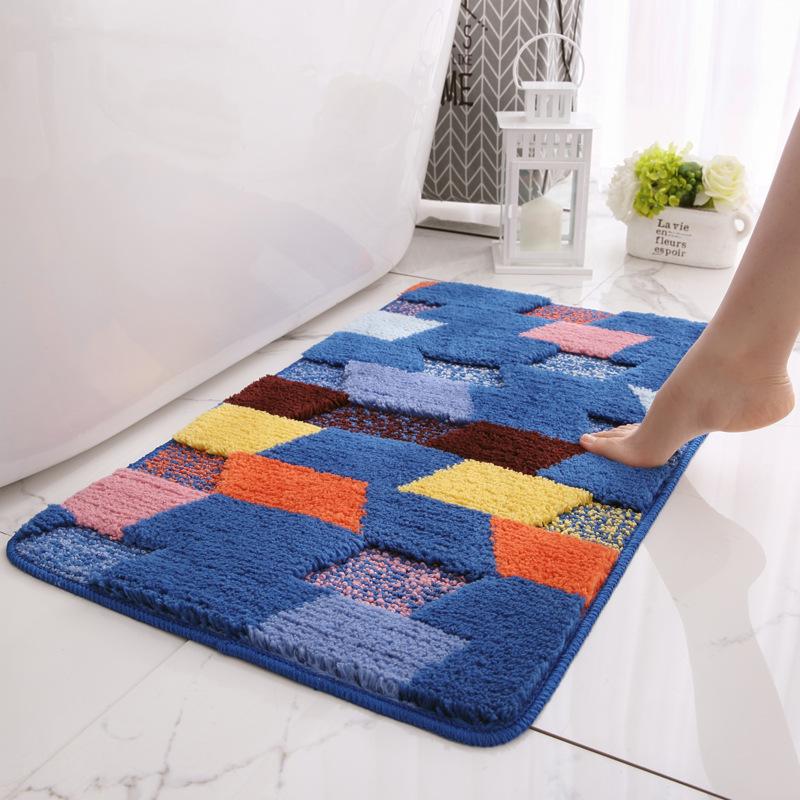 

Inyahome Colorful Bath Rugs Bath Mat Super Soft Door Rugs and Absorbent Microfiber Plush Bath Carpet with Non-Slip Backing 40x60cm