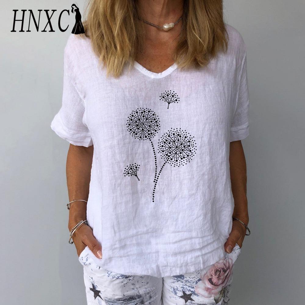 

HNXC Женские модные повседневные блузки и рубашки с коротким рукавом и круглым вырезом S белый