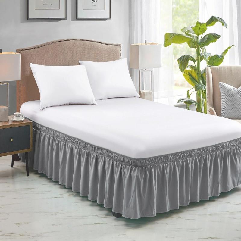 Solid Color Elastic Bed Skirt Elastic Built-in Bed Apron