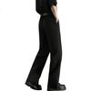 CLOR Pleated A-Line Casual Trousers for Men, Spring And Summer Wide-Leg Draping Loose Straight-Leg Pants, CL75 Black M