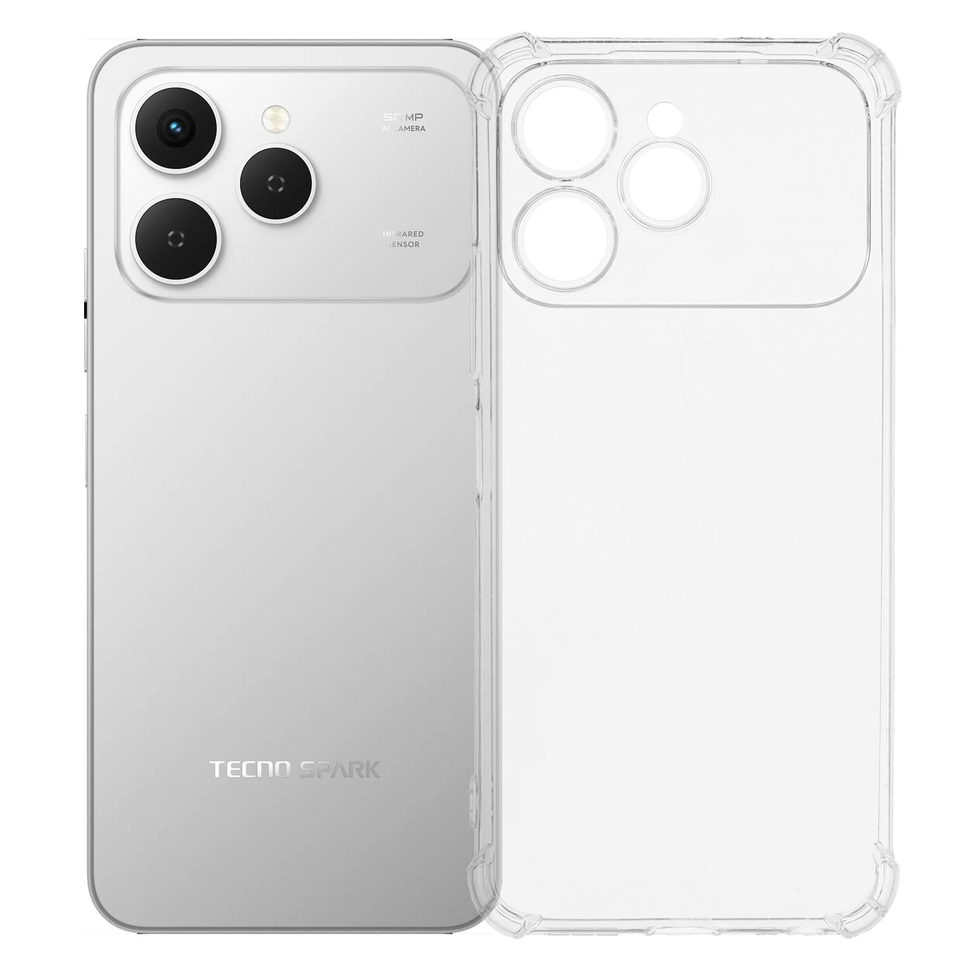 

Для чохла TECNO Spark 40 4G Посилений чотирикутник Захист від падінь Прозорий чохол для телефону з ТПУ A