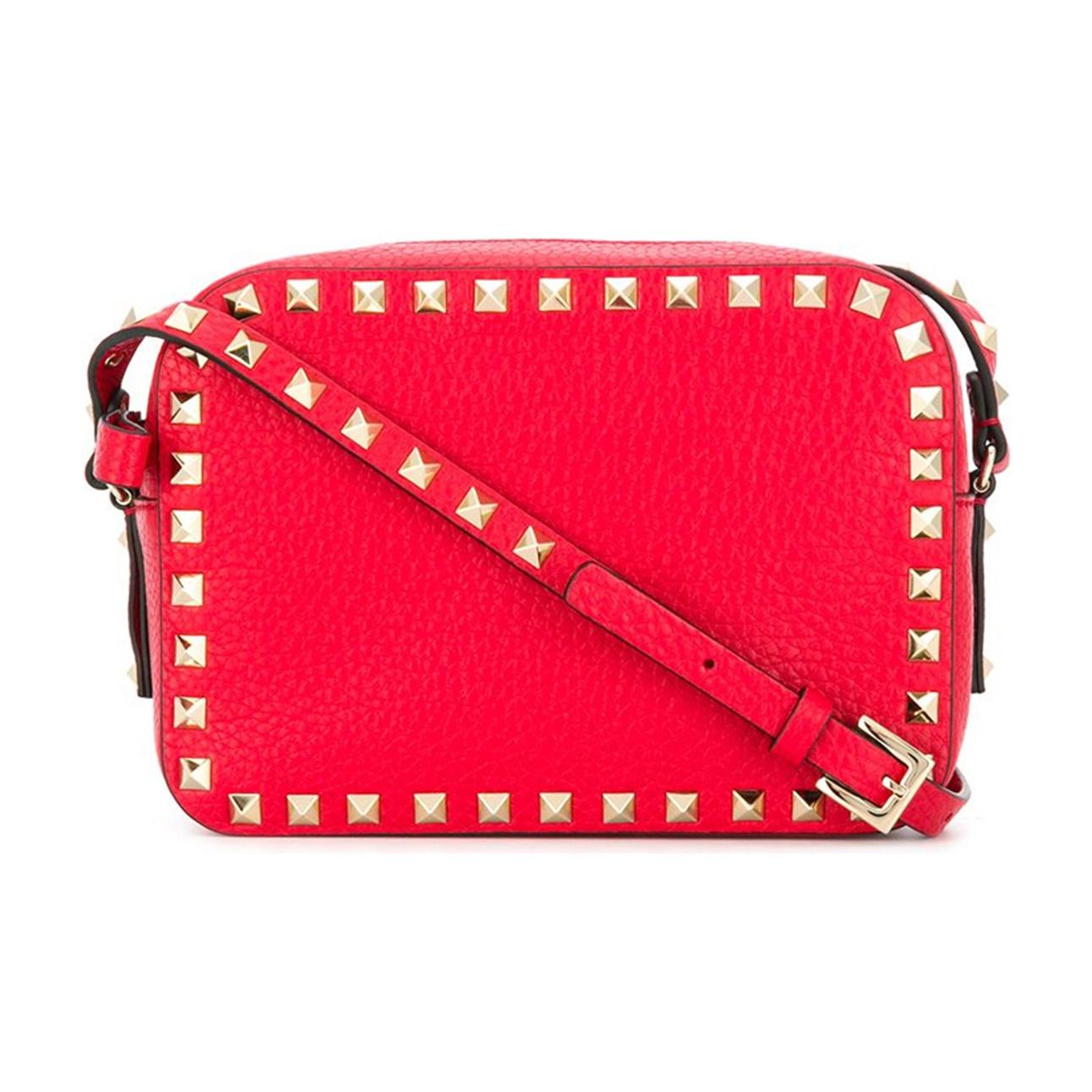 

Valentino Studded Zipper Leather Crossbody Bag Women Bags Red SW2B0809-VSF-JU5 Basic Set (Bag+Dust Bag)