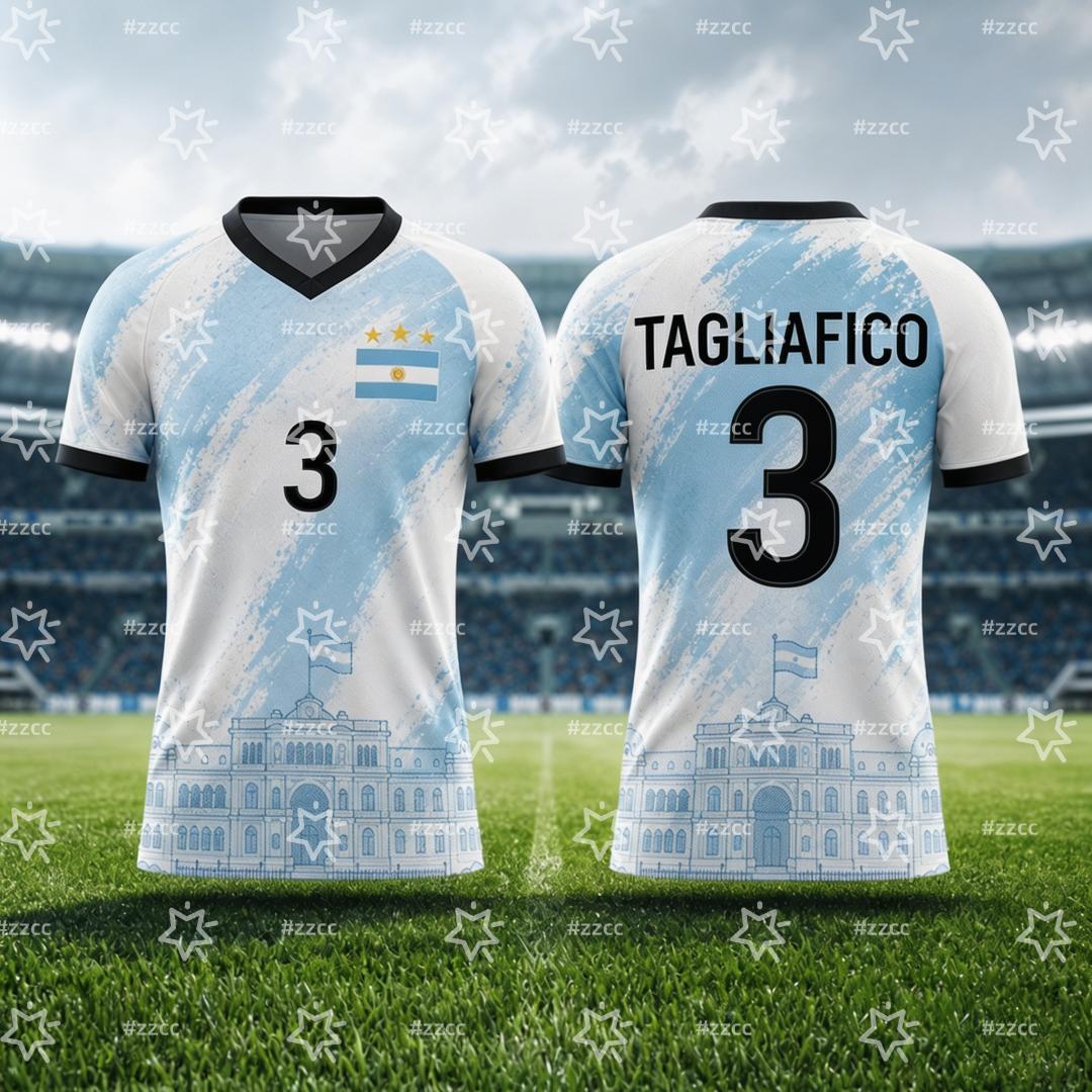 2026 Argentinien Fan Geschenk Messi Nr. 10 Fußballtrikot Sommer Sport Herren T-Shirt Kinderkleidung T-Shirt Frau Radtrikot L