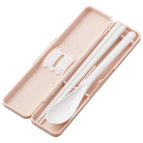 Skater Chopstick Spoon Combination Set 18cm Antibacterial Treated Lunch Box for Adults Comes with Silicone Cushion and Doesn't Make a Sound Made in Ja