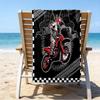 Serviette de plage ultra-douce sur le thème des motos tout-terrain, Idéale pour la piscine - le camping, la plongée - Essentiel de voyage parfait, Serviette de plage vibrante.