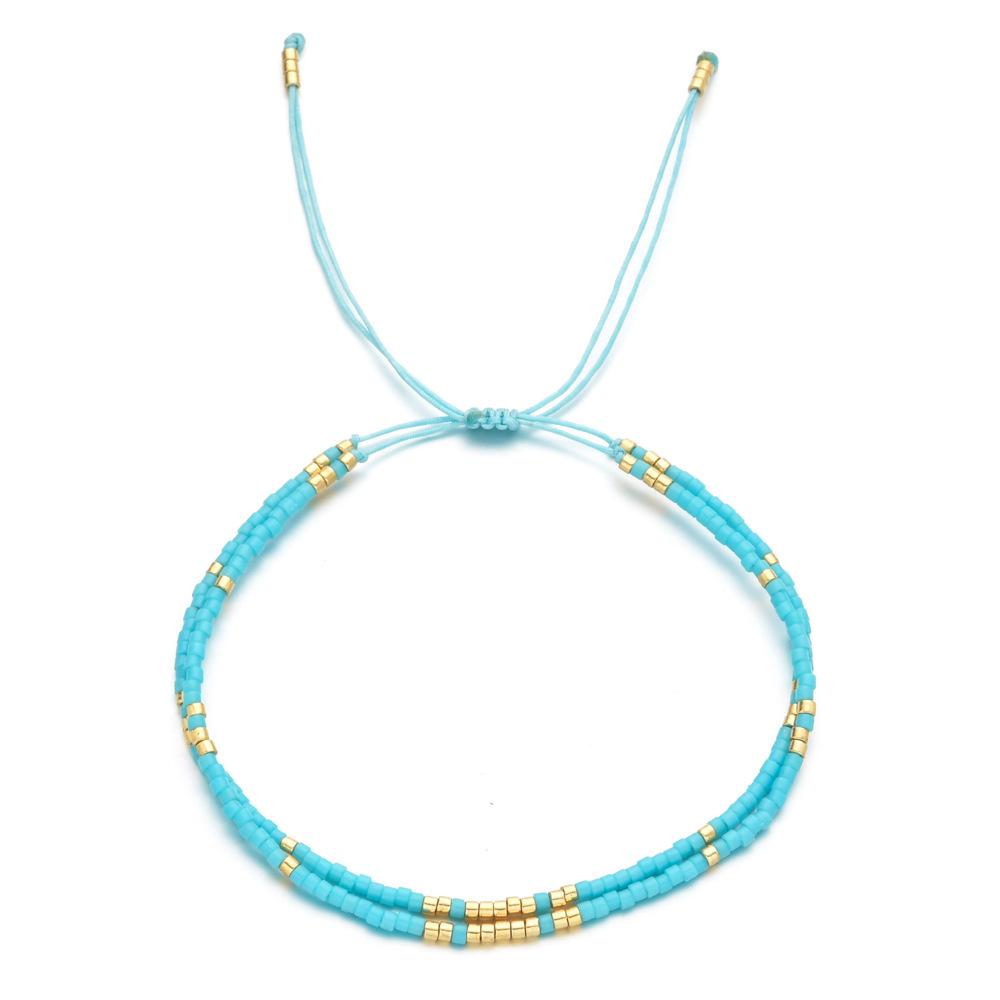 

Богемный стиль красочный браслет из бисера ручной работы - Сложный дизайн с тонким плетеным шнурком.