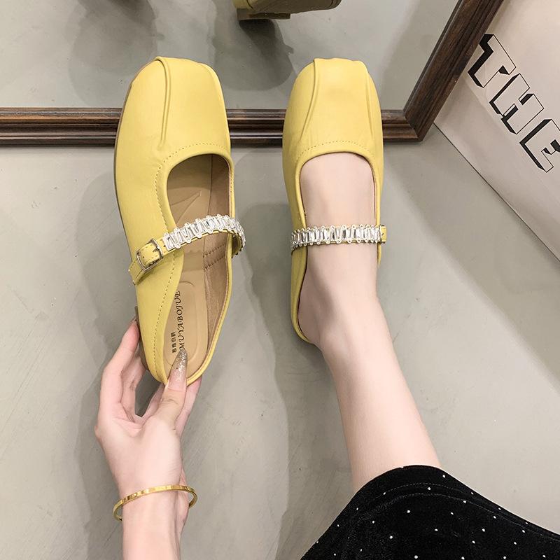 

Huge good-looking flat silver single shoes, women s comfortable new summer skirt Mary Jane shoes, ballet evening shoes 40 жёлтый