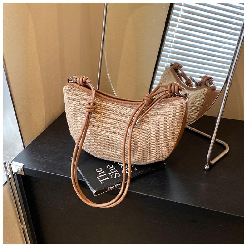 New Shoulder Bag Woven Women's Casual Messenger Bag Niche Design Lazy Style Portable Dumpling Bag