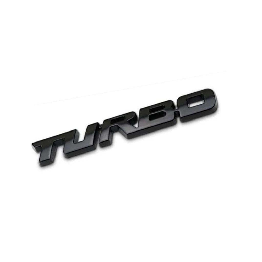 TURBO 3D kovová nálepka Emblém karoserie Obtisky Galvanické pokovování slitina zinku Dekorace odznaku zadních dveří automobilu Autopříslušenství