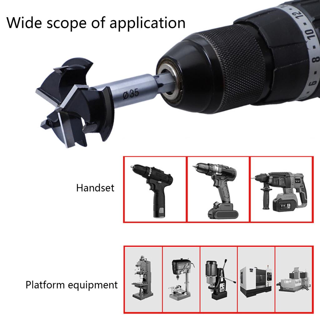 Woodworking Tools Forstner Drill Bit Kit Hole Saw Cutter Milling Opener 35mm Hinge Cutter Tools 12mm Depth Opener