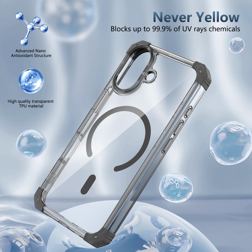 Clear Arylic Protective Case for Iphone 17 Pro Max 16 15 Plus 17 Air 12 13 14 Pro Iphone17 Iphone16 Wireless Charging Cases