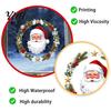 Holiday Glass Decals Christmas Window Clings, Cute Santa Claus Wreath Sticker, Cartoon Clings Static Decal for Office Shop Winter Party Decoration