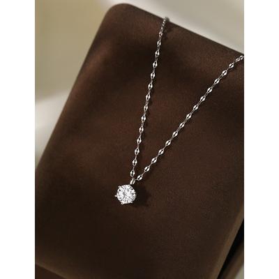 Six-claw Single Diamond Necklace Female Simple Niche Explosion Exquisite High-end Ins Style Accessories Female