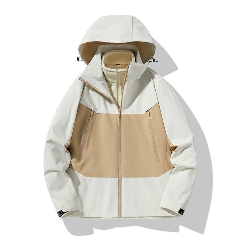 Womens 3-in-1 Waterproof Windproof Outdoor Jacket With Removable Fleece Liner Hiking Camping Travel Winter