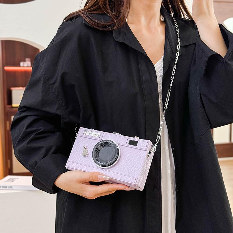 Camera Shape Crossbody Mobile Phone Bag Ladies Girls Casual Handbag And Purse Cute Creative Fun Bag Versatile Chain Shoulder Bag
