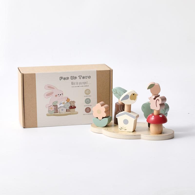 

Montessori Toy For Babies Wood Little Bird Mushroom Baby Finger Fine Sports Game Finger Presses On The Bounce Toy Bedroom Handic
