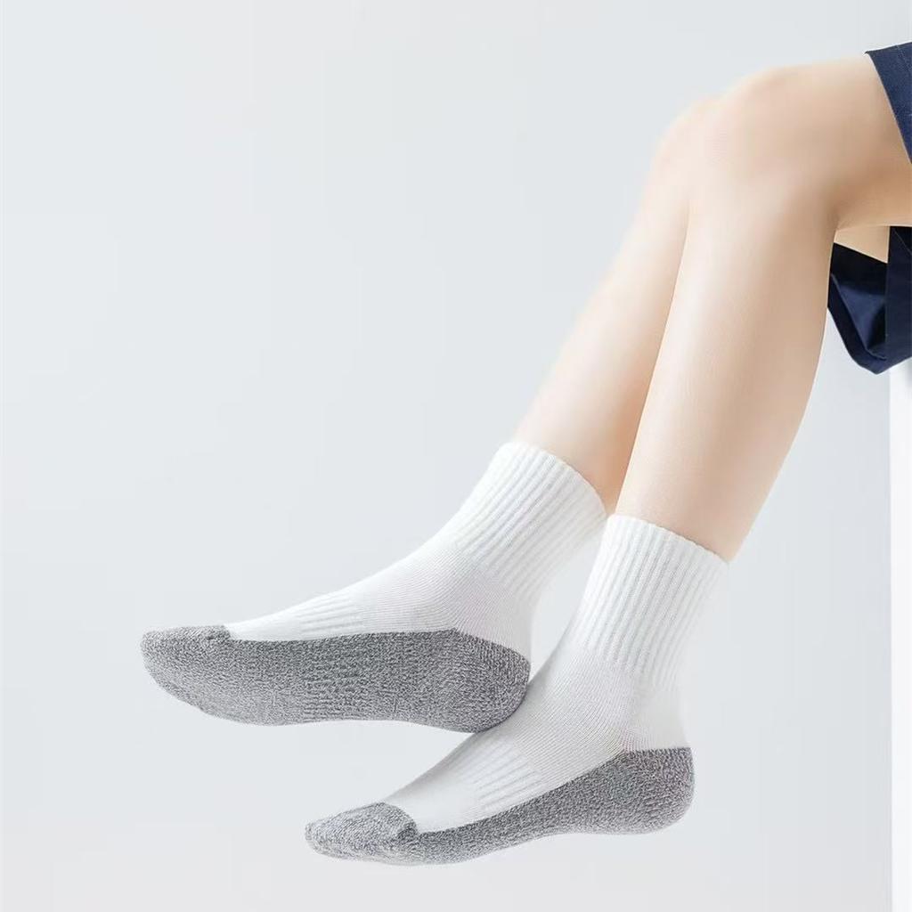 5 Pairs Children Socks 100% Cotton Black White Patchwork Colors Baby Girl Boy Sports School Tube Socks For 2-12 Years