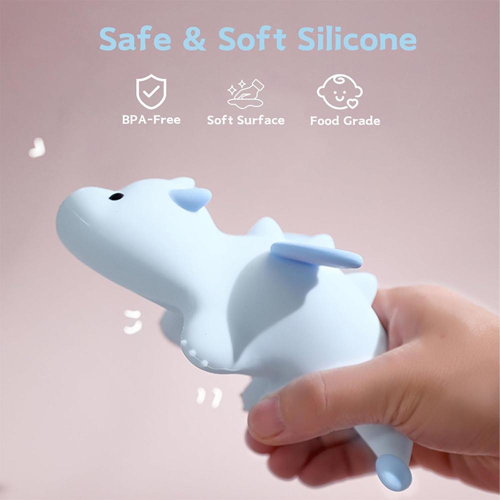 1 Pieza Linda Luz de Noche de Dragón Bebé para Habitación de Niños Silicona Cambia de Color 3 Niveles Regulables Luz para Dormir en Guardería Lámpara de Mesita de Noche Kawaii