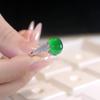 Sterlingsilber Achat Chalcedon Ring - Grün Jadeit-Inspiriertes Hautaufhellendes Modeaccessoire für Damen