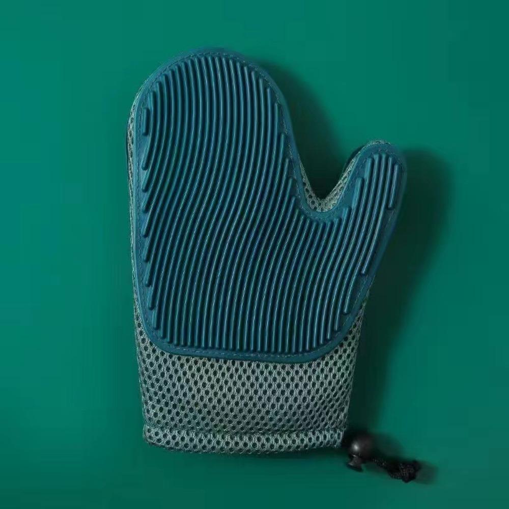 

Fashion Double-sided Pet Grooming Gloves Massage Bath Comb Dogs Hair Remover Brush Cat Brush Gloves синій
